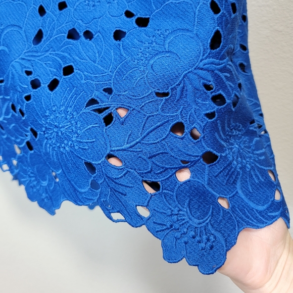 Diane von Furstenberg DVF blue floral lace open back dress - Picture 6 of 14